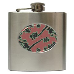 Tropical Style Floral Motif Print Pattern Hip Flask (6 Oz) by dflcprintsclothing