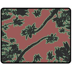 Tropical Style Floral Motif Print Pattern Double Sided Fleece Blanket (medium)  by dflcprintsclothing