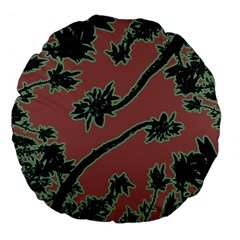 Tropical Style Floral Motif Print Pattern Large 18  Premium Flano Round Cushions