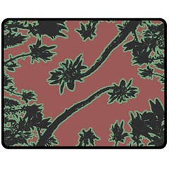 Tropical Style Floral Motif Print Pattern Fleece Blanket (medium)  by dflcprintsclothing