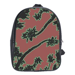 Tropical Style Floral Motif Print Pattern School Bag (xl) by dflcprintsclothing