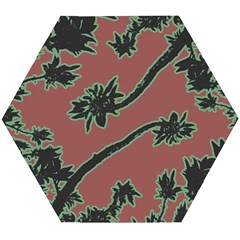 Tropical Style Floral Motif Print Pattern Wooden Puzzle Hexagon by dflcprintsclothing