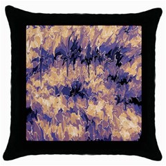 Yellow And Purple Abstract Throw Pillow Case (black) by Dazzleway