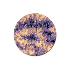 Yellow And Purple Abstract Magnet 3  (round) by Dazzleway