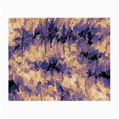 Yellow And Purple Abstract Small Glasses Cloth (2 Sides) by Dazzleway