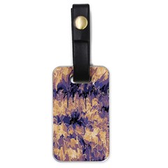 Yellow And Purple Abstract Luggage Tag (one Side) by Dazzleway