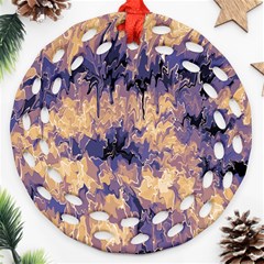 Yellow And Purple Abstract Ornament (round Filigree)