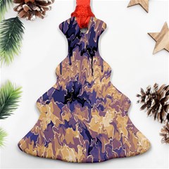 Yellow And Purple Abstract Christmas Tree Ornament (two Sides) by Dazzleway