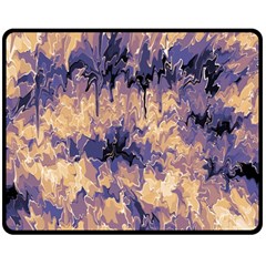 Yellow And Purple Abstract Double Sided Fleece Blanket (medium)  by Dazzleway