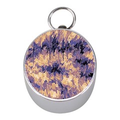 Yellow And Purple Abstract Mini Silver Compasses by Dazzleway