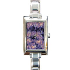 Purple And Yellow Abstract Rectangle Italian Charm Watch