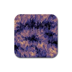 Purple And Yellow Abstract Rubber Square Coaster (4 Pack) by Dazzleway