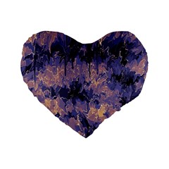 Purple And Yellow Abstract Standard 16  Premium Heart Shape Cushion  by Dazzleway