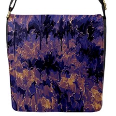 Purple And Yellow Abstract Flap Closure Messenger Bag (s) by Dazzleway