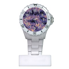 Purple And Yellow Abstract Plastic Nurses Watch