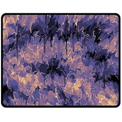 Purple And Yellow Abstract Double Sided Fleece Blanket (medium) by Dazzleway