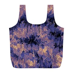 Purple And Yellow Abstract Full Print Recycle Bag (l) by Dazzleway