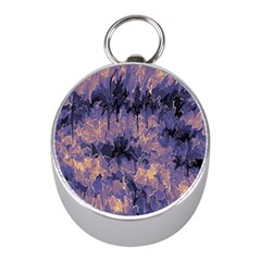 Purple And Yellow Abstract Silver Compass (mini) by Dazzleway