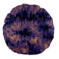 Purple And Yellow Abstract Large 18  Premium Flano Round Cushion  by Dazzleway