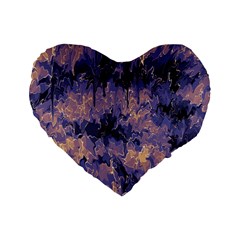 Purple And Yellow Abstract Standard 16  Premium Flano Heart Shape Cushion  by Dazzleway