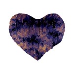 Purple and yellow abstract Standard 16  Premium Flano Heart Shape Cushion  Front