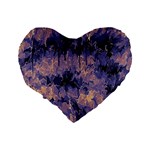 Purple and yellow abstract Standard 16  Premium Flano Heart Shape Cushion  Back