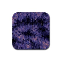 Purple And Yellow Abstract Rubber Square Coaster (4 Pack) by Dazzleway