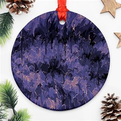 Purple And Yellow Abstract Round Ornament (two Sides)