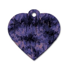 Purple And Yellow Abstract Dog Tag Heart (one Side) by Dazzleway