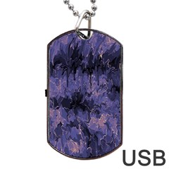 Purple And Yellow Abstract Dog Tag Usb Flash (one Side) by Dazzleway