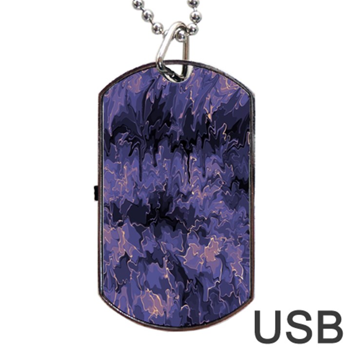 Purple and yellow abstract Dog Tag USB Flash (Two Sides)