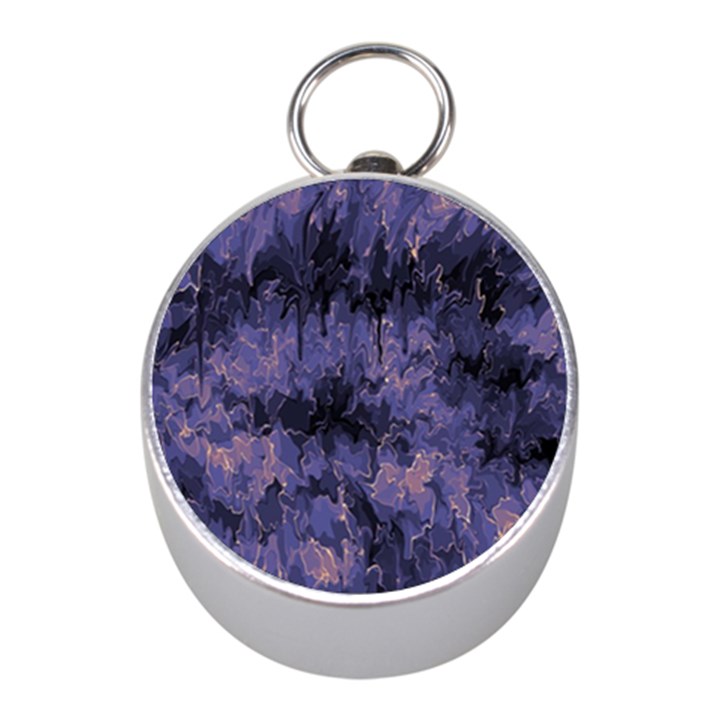 Purple and yellow abstract Silver Compass (Mini)