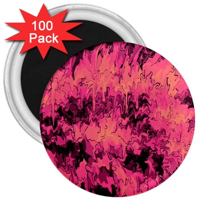 Pink abstract 3  Magnets (100 pack)