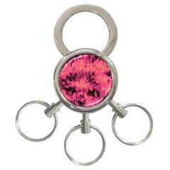 Pink abstract 3-Ring Key Chain