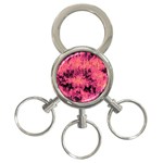 Pink abstract 3-Ring Key Chain Front