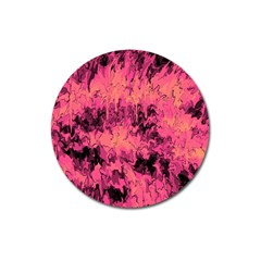 Pink Abstract Magnet 3  (round) by Dazzleway