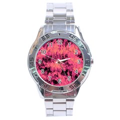 Pink Abstract Stainless Steel Analogue Watch by Dazzleway