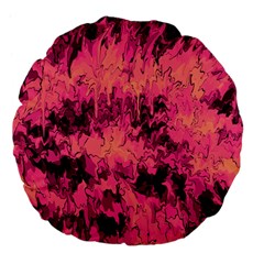 Pink abstract Large 18  Premium Flano Round Cushions