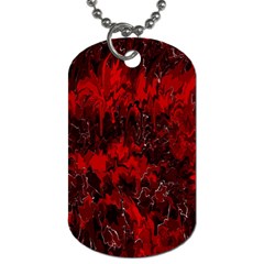 Red Abstract Dog Tag (one Side) by Dazzleway