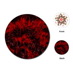 Red Abstract Playing Cards Single Design (round) by Dazzleway