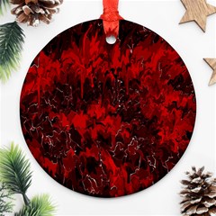 Red Abstract Round Ornament (two Sides) by Dazzleway