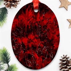 Red Abstract Oval Ornament (two Sides) by Dazzleway