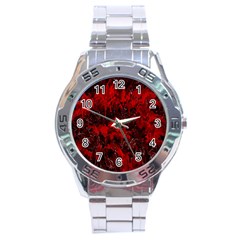 Red Abstract Stainless Steel Analogue Watch by Dazzleway