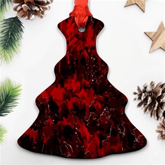 Red Abstract Christmas Tree Ornament (two Sides) by Dazzleway