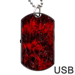 Red Abstract Dog Tag Usb Flash (one Side) by Dazzleway