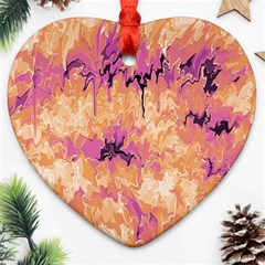 Yellow And Pink Abstract Ornament (heart) by Dazzleway