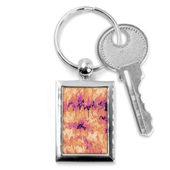 Yellow And Pink Abstract Key Chain (rectangle) by Dazzleway