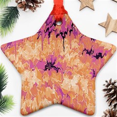 Yellow And Pink Abstract Star Ornament (two Sides) by Dazzleway