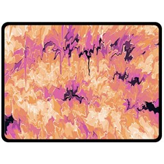 Yellow And Pink Abstract Fleece Blanket (large) 