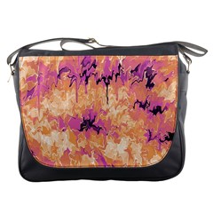 Yellow And Pink Abstract Messenger Bag by Dazzleway